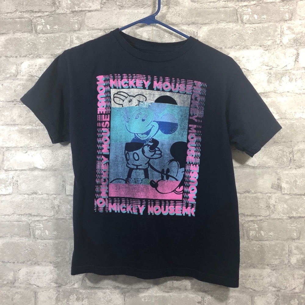 Disney Mickey Mouse Psychedelic Navy Blue Tshirt - medium